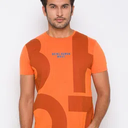 Being Human Men Orange Printed T-shirt-picture-10