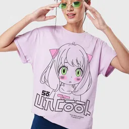 Bewakoof So Uncool Graphic Printed Boyfriend T-shirt-image-67