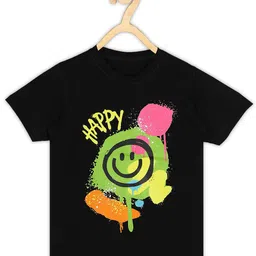 BAESD Boys HAPPY Emoji Printed Cotton T-shirt-image-81