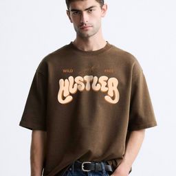 MISCHIEF MONKEY Men Typography Printed Round Neck Cotton Oversized T-Shirt-picture-23