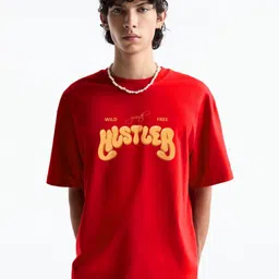 MISCHIEF MONKEY Men Typography Printed Round Neck Cotton Oversized T-Shirt-picture-13