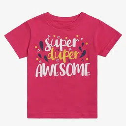 DYCA Girls Typography Printed Round Neck Cotton T-shirt-picture-23