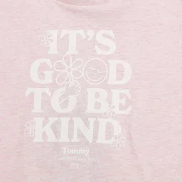 Tommy Hilfiger Girls Typography Printed Round Neck Cotton Relaxed Fit T-shirt-image-51