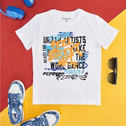 Pantaloons Junior Boys Typography Printed Round Neck Cotton T-shirt-image-46