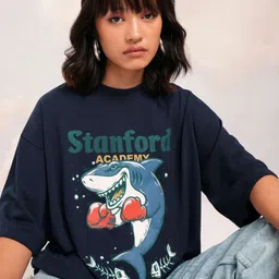 Tokyo Talkies Women Typography Printed Applique T-shirt-image-16