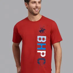 Beverly Hills Polo Club Men Red Typography Printed Raw Edge T-shirt-picture-30