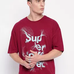 Wear Your Mind Typography Printed Drop-Shoulder Sleeves Cotton Oversized T-shirt image 1