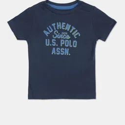 u.s. polo assn. U S Polo Assn Boys Blue Typography Printed T-shirt-picture-11