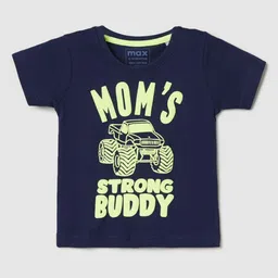 max Boys Typography Printed Pure Cotton T-shirt image 1