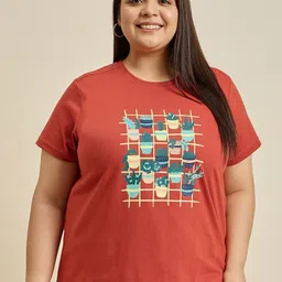 Sztori Women Printed Applique T-shirt-image-12