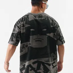 The Souled Store Grey Batman Printed Pure Cotton Oversized T-shirt-picture-10