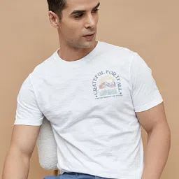 CODE by Lifestyle Men Graphic Printed Round Neck Cotton T-shirt-image-87