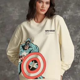 Bonkers Corner Superhero Captain America Graphic Printed Cotton Sweatshirt-picture-26