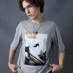 VOLTEDGE Men Graphic Printed Round Neck Cotton Relaxed Fit T-shirt-image-16
