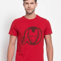 SPORTO Men Red Iron Man Printed Cotton T-shirt-picture-34