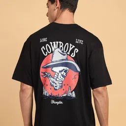 Wrangler Graphic Printed Crew Neck Drop-Shoulder Sleeves Pure Cotton Relaxed Fit T-shirt-picture-23