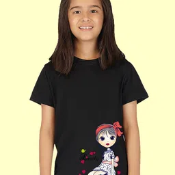 NUSYL Girls Graphic Printed T-shirt image 1