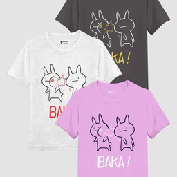 Silver Fang Kids Pack Of 3 Graphic Printed Cotton T-shirt-picture-19