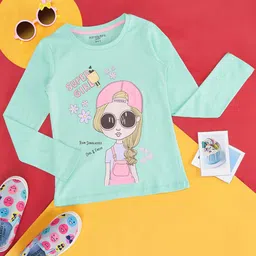 Pantaloons Junior Girls Graphic Printed Long Sleeves Cotton T-shirt-picture-20