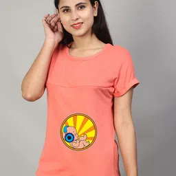 SillyBoom Graphic Printed Short Sleeves Maternity T-shirt-picture-35