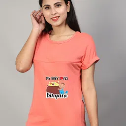 SillyBoom Graphic Printed Short Sleeves Maternity T-shirt-picture-30