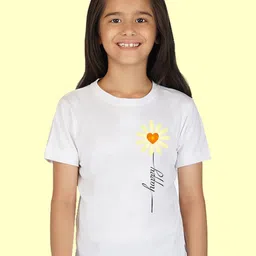 NUSYL Girls Graphic Printed Round Neck T-Shirt-image-96