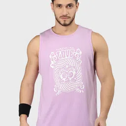 CHKOKKO Round Neck Sleeveless Graphic Printed Regular Fit Cotton Tank Top image 4