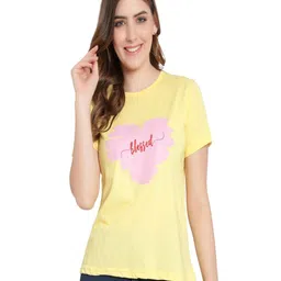 DEEPMAYRA COLLECTION Women Typography Printed Round Neck Cotton T-shirt-image-17