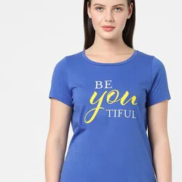 Vero Moda Women Blue Typography Print T-shirt-picture-30