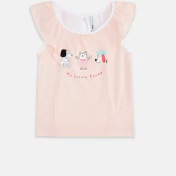 Pantaloons Baby Girls Orange Printed Pure Cotton Knitted Top-image-98