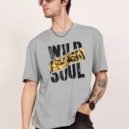 Leotude Men Typography Printed Round Neck Cotton Oversized T-shirt-picture-57