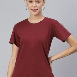 SCORPIUS Women Maroon Loose T-shirt-picture-35