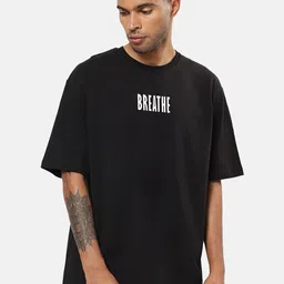 Mad Over Print Typography Printed Drop-Shoulder Sleeves Cotton Oversize T-shirt-picture-34