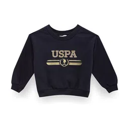 U.S. Polo Assn. Kids Girls Typography Printed Cotton Sweatshirt-image-76