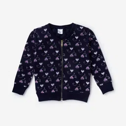 K&U Girls Navy Blue Printed Sweatshirt-picture-38