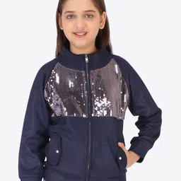 CUTECUMBER Girls Navy Blue Printed Sweatshirt-picture-18