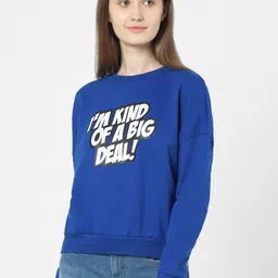 Vero Moda Women Blue Printed Sweatshirt image 1