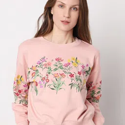 Vero Moda Floral Printed Pure Cotton Pullover Sweatshirt-picture-34