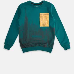 Pantaloons Junior Boys Teal Printed Sweatshirt-picture-18