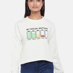 People Women White Printed Sweatshirt-picture-22