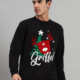GRIFFEL Typography Printed Fleece Pullover Sweatshirt-picture-22