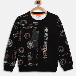 Octave Boys Black Printed Sweatshirt image 1