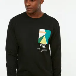 Trendyol Men Black Printed Sweatshirt-picture-2