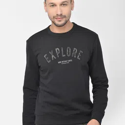 Woodland Men Black & White Printed Sweatshirt-image-16