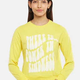 People Women Yellow Printed Sweatshirt-picture-32