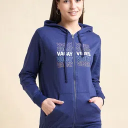 ETC Navy Blue Printed Hooded Sweatshirt-picture-14