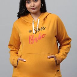 Instafab Plus Women Mustard Printed Sweatshirt-picture-41
