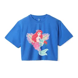 Wear Your Mind Girls Disney Princess Printed Crop Boxy -Fit Pure Cotton T-Shirt-image-63