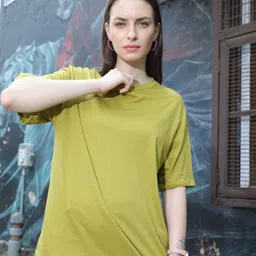 TITTLI Round Neck Pure Cotton Oversized T-shirt-picture-19