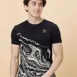 Being Human Abstract Printed Round Neck Casual T-shirt-picture-41